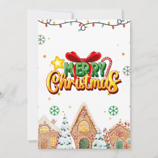 Cartão De Festividades Parabéns de Natal com Casas de Pão de Gengibre