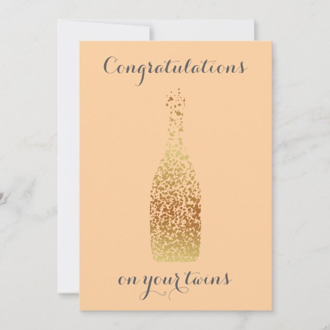 Cartão De Festividades Parabéns em suas gêmeas (Frente)