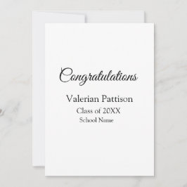 Cartão De Festividades Parabéns formando adicionar nome da escola simples