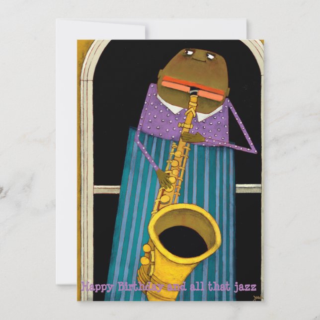Cartão De Festividades Parabéns, Jazz Card (Frente)
