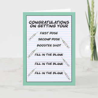 Cartão De Festividades Parabéns no seu reforço do Coronavírus