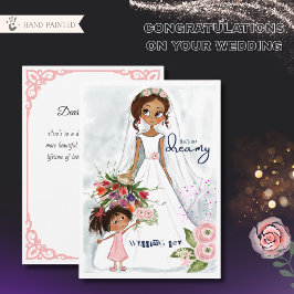 Cartão De Festividades Parabéns pelo Casamento da Noiva Fofa e da Menina