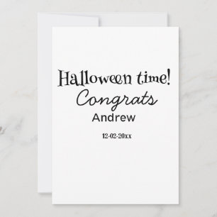 Cartão De Festividades Parabéns pelo Halloween adicionar nome data ano gr