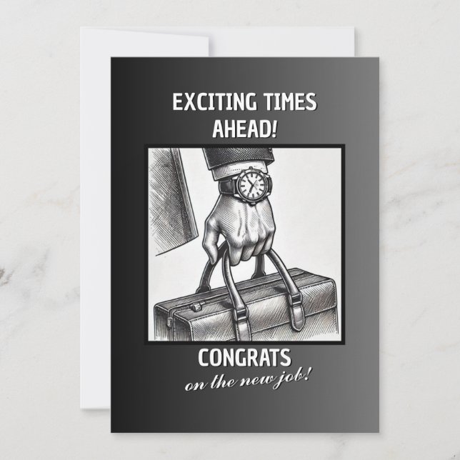 Cartão De Festividades Parabéns pelo Novo Trabalho (Frente)