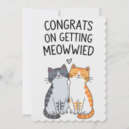 Cartão De Festividades Parabéns por se Casar Meowwied Boda Divertida de G