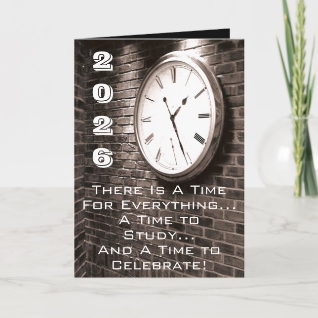 Cartão De Festividades Parabéns! Tempo de estudo e tempo de (Frente)