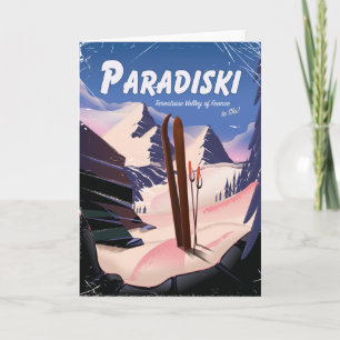 Cartão De Festividades Paradiski Tarentaise Valley, França, Cartaz de esq