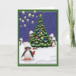 Cartão De Festividades Paraíso de Natal do Pinguim