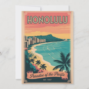 Cartão De Festividades Paraíso havaiano de Honolulu no Pacífico