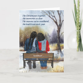 Cartão De Festividades Parceiro de Vida Casal de Lésbicas Afro-Americanas