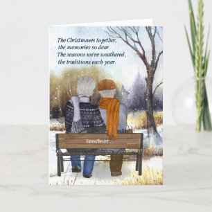 Cartão De Festividades Parceiro de Vida Natal Casal Gay Idoso Inverno