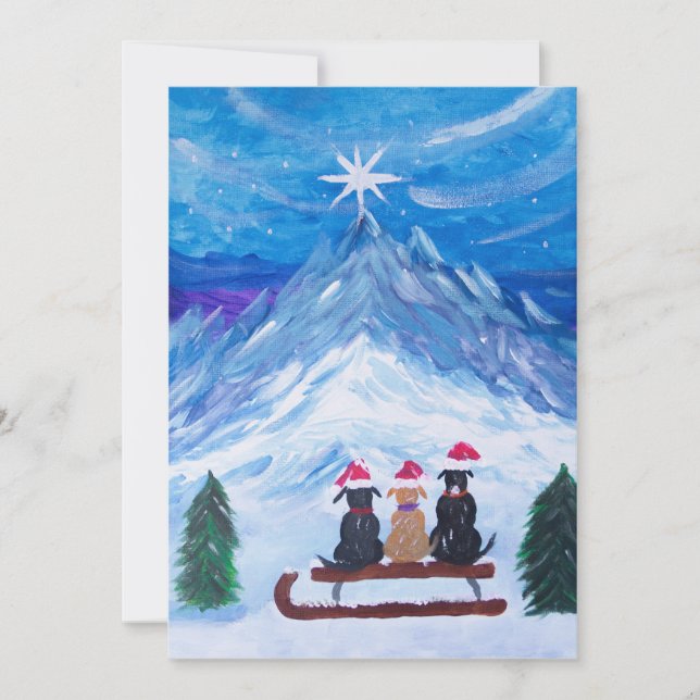 Cartão De Festividades Parceiros de Filhote de Inverno (Frente)