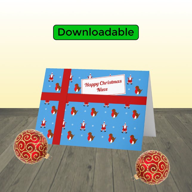 Cartão De Festividades Parcela azul-natalino (Criador carregado)