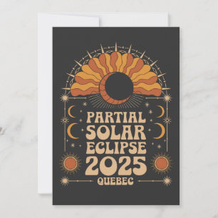 Cartão De Festividades Parcial Solar Eclipse 2025 Quebec Canadá