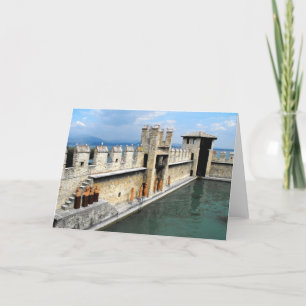 Cartão De Festividades Paredes de castelos, Sirmione, Lago Garda, Itália