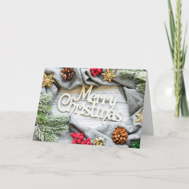 Cartão De Festividades Parentes Familiares Felizes de Natal (Frente)