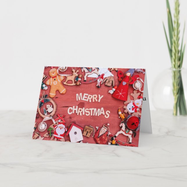 Cartão De Festividades Parentes Familiares Felizes de Natal (Frente)