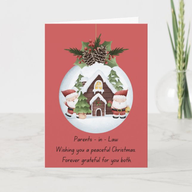 Cartão De Festividades Parents in Law Christmas Folded Holiday Card (Frente)