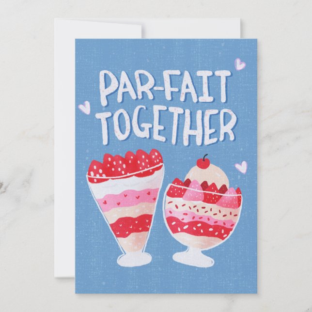 Cartão De Festividades Parfait Juntos Amor de Aniversário de Namoro (Frente)