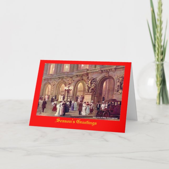 Cartão De Festividades Paris, Christmas Card (Frente)