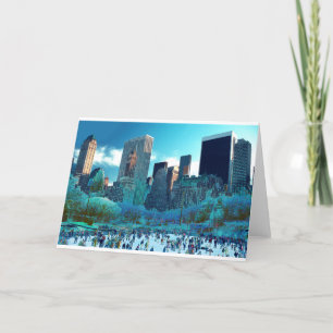 Cartão De Festividades Parque Central de Ice Skating Fantasy