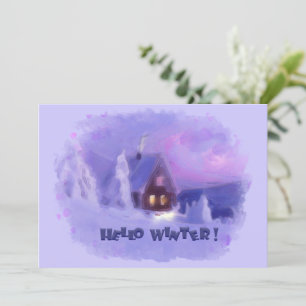 Cartão De Festividades Parte Superior Inverno Das Montanhas Chalet White 