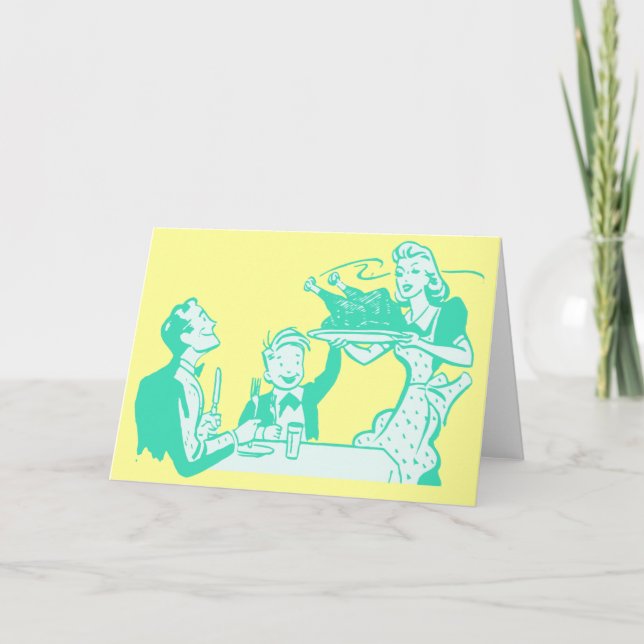 Cartão De Festividades Parteira retrô (Frente)