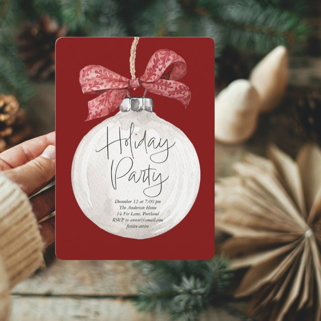 Cartão De Festividades Partido das Férias Ornamentais (Criador carregado)