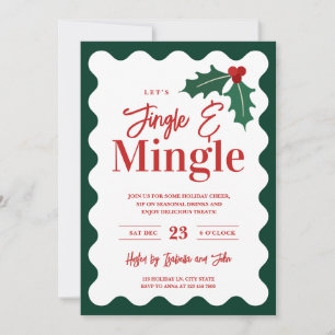 Cartão De Festividades Partido de Natal Modern Jingle e Mingle
