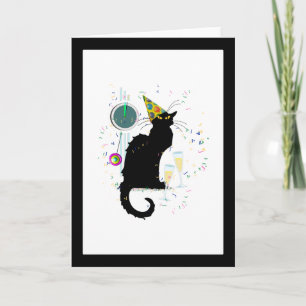 Cartão De Festividades Partido do Feliz ano novo do Chat Noir