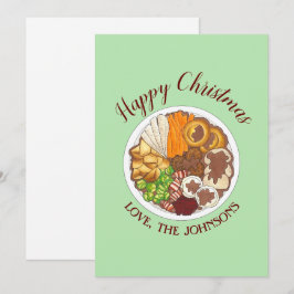 Cartão De Festividades Partido Jante de Natal UK Comida Festiva Britânica
