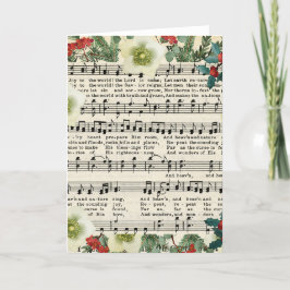 Cartão De Festividades Partitura de Natal Vintage Joy to the World