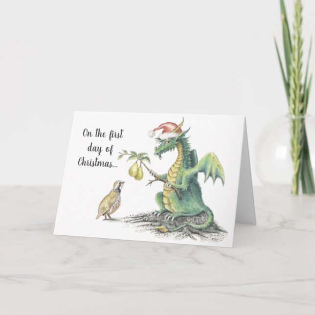 Cartão De Festividades Partridge Dragon - Greeting card (Frente)
