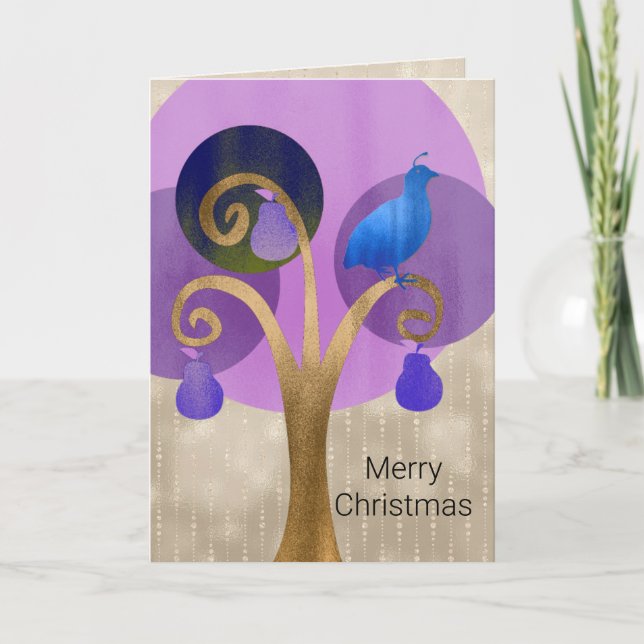 Cartão De Festividades Partridge in a Pear Tree Christmas 2 (Frente)