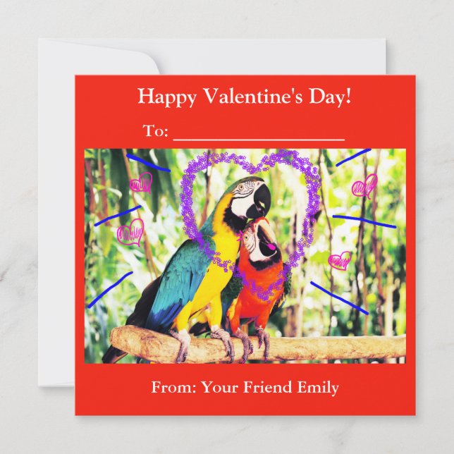 Cartão De Festividades Parvalitos Sala de Aula Divertida dos Papagaios de (Frente)