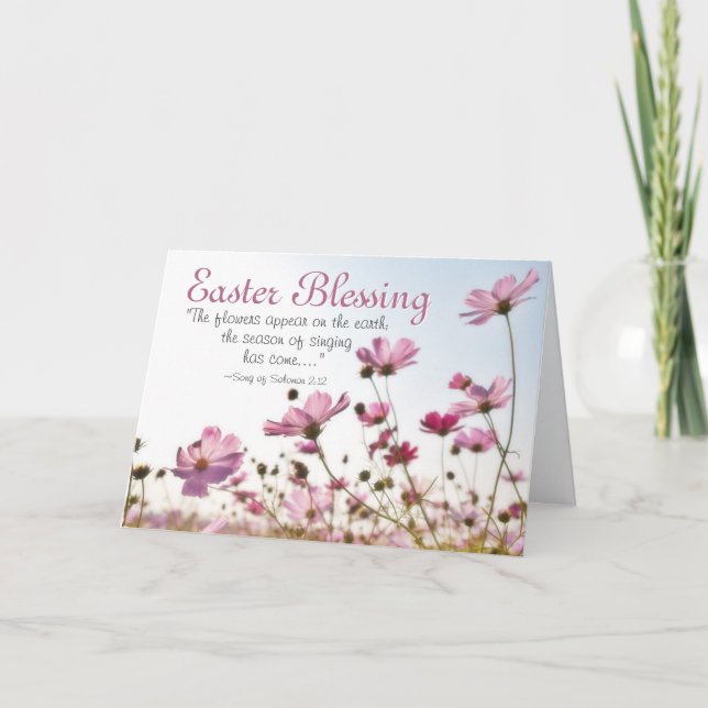 Cartão De Festividades Páscoa benção da Bíblia Inspiracional Versa (Frente)