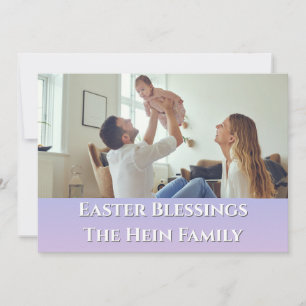 Cartão De Festividades Páscoa Benchings Cheio Família Baseada em Foto Rox