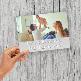 Cartão De Festividades Páscoa Benchings Cheio Família Baseada em Foto Rox