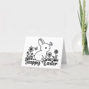 Cartão De Festividades Páscoa Bunny Doodle