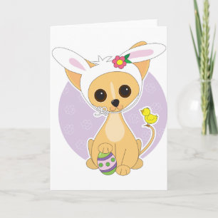 Cartão De Festividades Páscoa Chihuahua