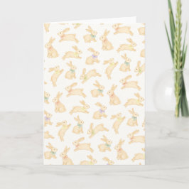 Cartão De Festividades Páscoa Coelho Aquarela Sem Costura