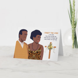 Cartão De Festividades Páscoa Cristã Escritura Casal Afro-Americano