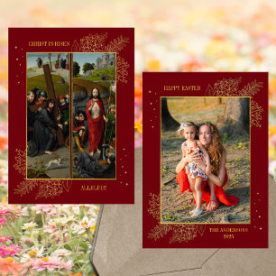 Cartão De Festividades Páscoa Crucifixion Foto Da Família De Resurreição 