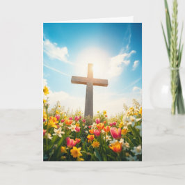 Cartão De Festividades Páscoa Cruzada por Flores