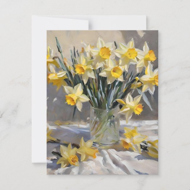 Cartão De Festividades Páscoa Daffodils F - Óleos (Frente)