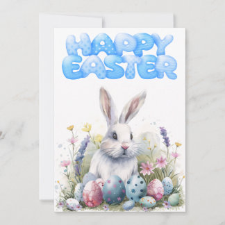 Cartão De Festividades Páscoa de coelhinho bonito para impressão saudação