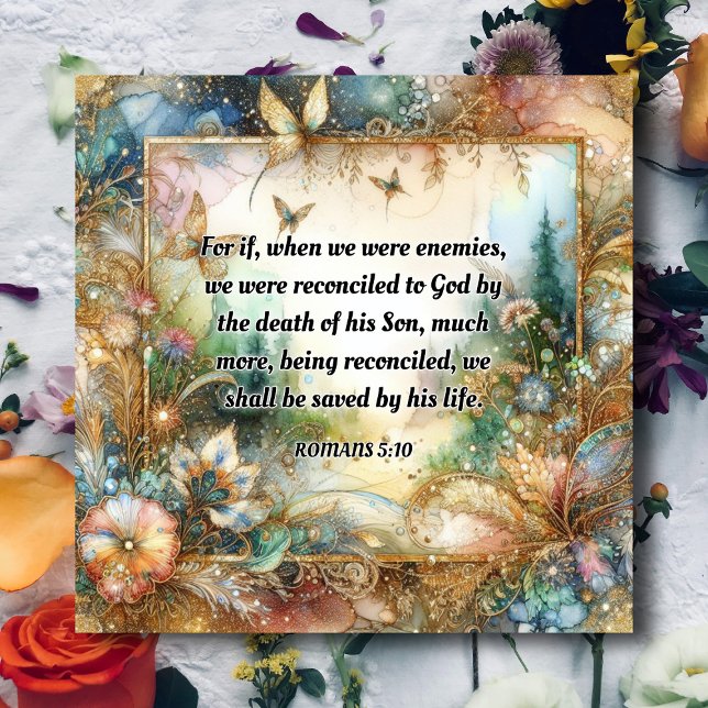 Cartão De Festividades Páscoa de Escritura Floral de Aquarela de Pastel E (Criador carregado)