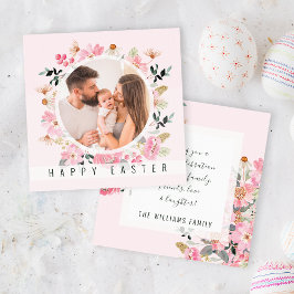 Cartão De Festividades Páscoa de Fotografias Personalizadas, Cor Floral, 