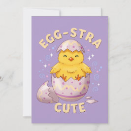 Cartão De Festividades Páscoa de Franguinho Fofo e Coelho Legal