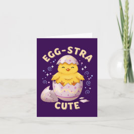 Cartão De Festividades Páscoa de Franguinho Fofo e Coelho Legal